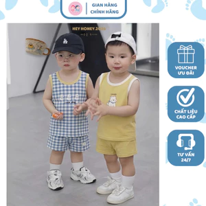 A17- set 2 bộ ba lỗ gấu nâu và chó nâu - a100.355