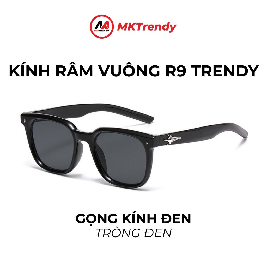 [Võ Hà Linh x MKTRENDY] Kính râm gọng vuông R9 chống tia UV tặng túi đựng kính khăn lau kính