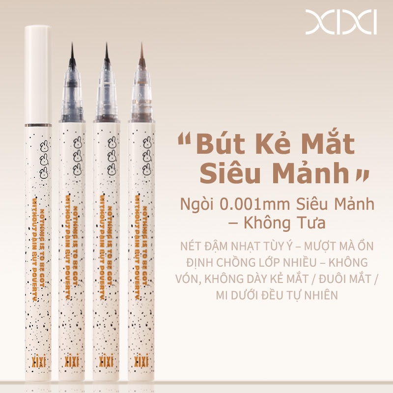 XIXI D677 Bút Kẻ Mắt Nước Ngòi Siêu Mảnh 0.01mm, Chống Nước Lâu Trôi, Không Lem, Lên Màu Đậm, Eyeliner Sắc Nét