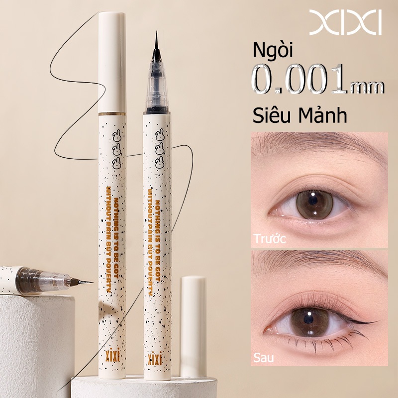 XIXI D677 Bút Kẻ Mắt Nước Ngòi Siêu Mảnh 0.01mm, Chống Nước Lâu Trôi, Không Lem, Lên Màu Đậm, Eyeliner Sắc Nét