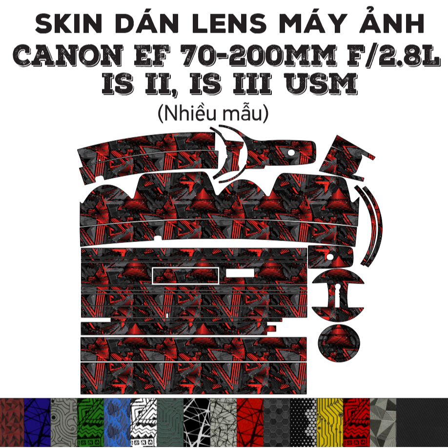 Skin dán Lens Canon EF 70-200mm f2.8L IS II/III (Mark 2/3) | Decal Film 3M dán bảo vệ ống kính máy ảnh 70-200 mm