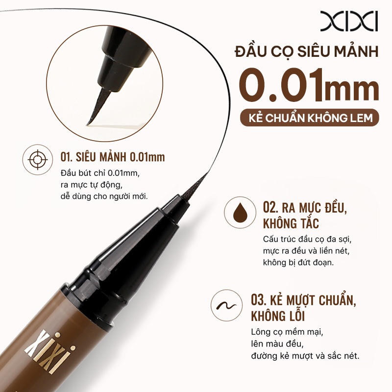 XIXI D709 Chì Kẻ Mày Tự Động Ngòi Mảnh Lên Màu Tự Nhiên Chống Nước Lâu Trôi Không Lem Dễ Kẻ Chân Mày