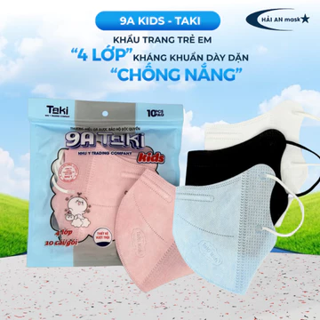 [Combo 50 -100 - 200] Khẩu Trang Trẻ Em 9A 4 Lớp Kháng Khuẩn Dày Dặn, Khẩu Trang Chống Nắng Chống Tia UV Cho Bé 1-11Tuổi