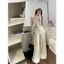 Set Áo Lệch Vai Xẻ Tà Phối Quần Suông Dài Chất Liệu Xước Thái Cao Cấp Mặc Đi Du Lịch, Dạo Phố