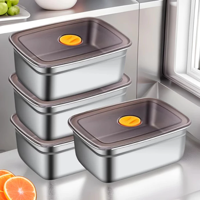 Hộp Đựng Thực Phẩm Inox Có Nắp Đậy 1500ml