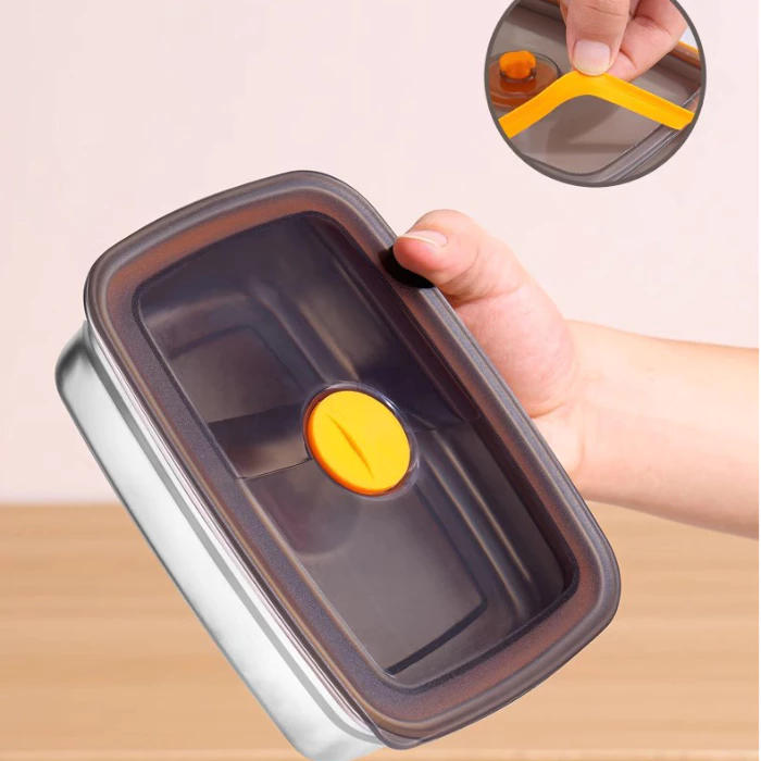 Hộp Đựng Thực Phẩm Inox Có Nắp Đậy 1500ml