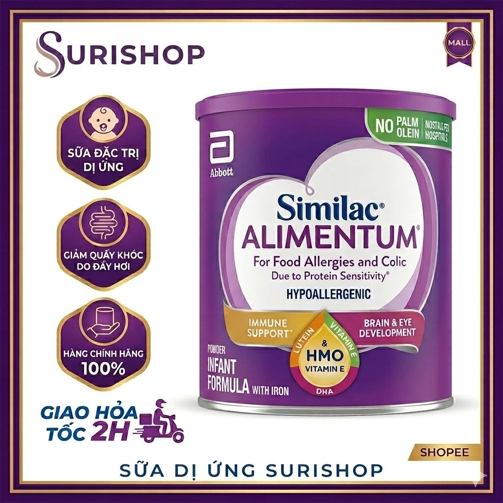 (DATE T5 2027) SỮA SIMILAC ALIMENTUM CHO BÉ DỊ ỨNG ĐẠM SỮA BÒ 343GR