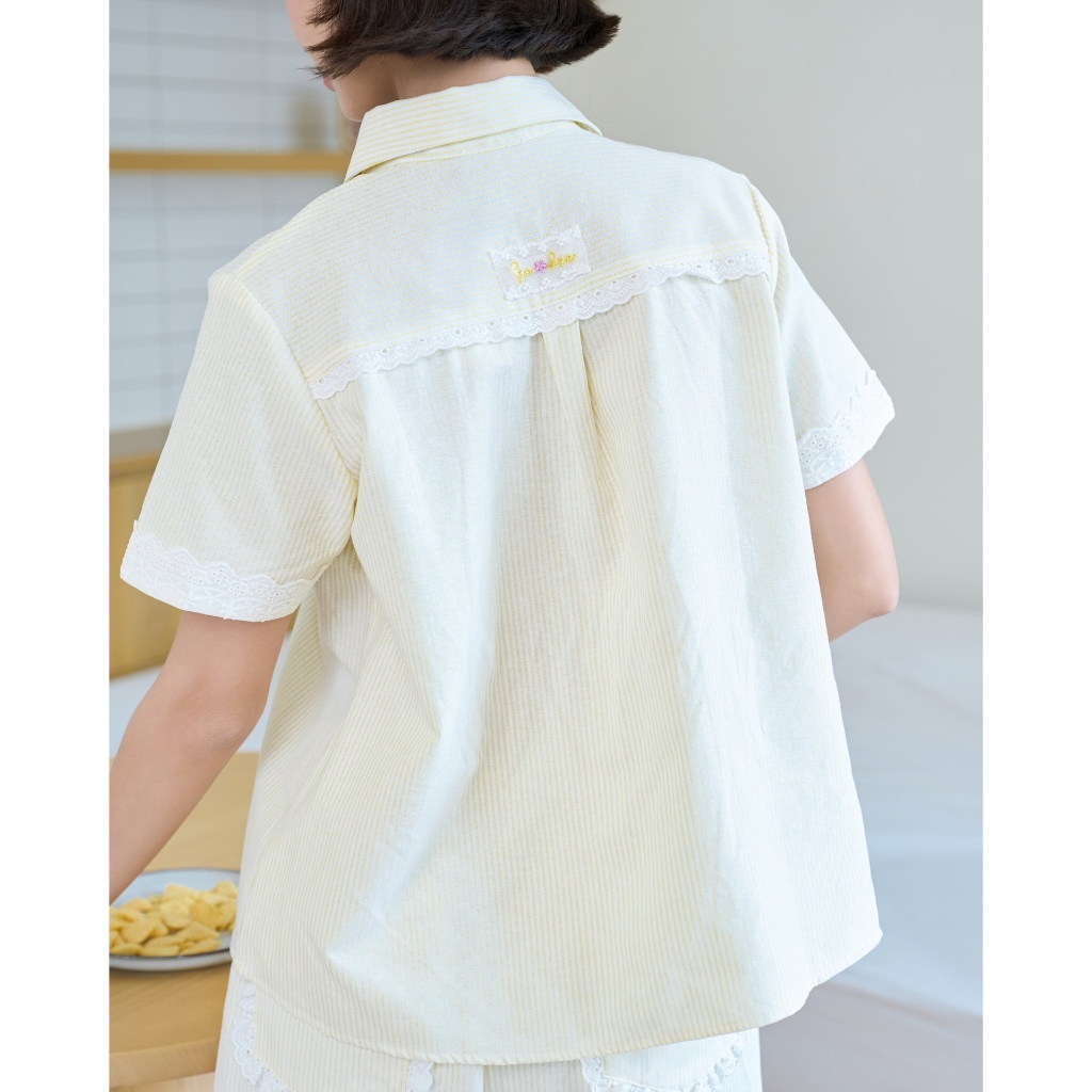 Set Nữ MIGZI Áo Sơ Mi Tay Ngắn Kẻ Sọc Phối Quần Kẻ Sọc Mùa Hè SECODEE