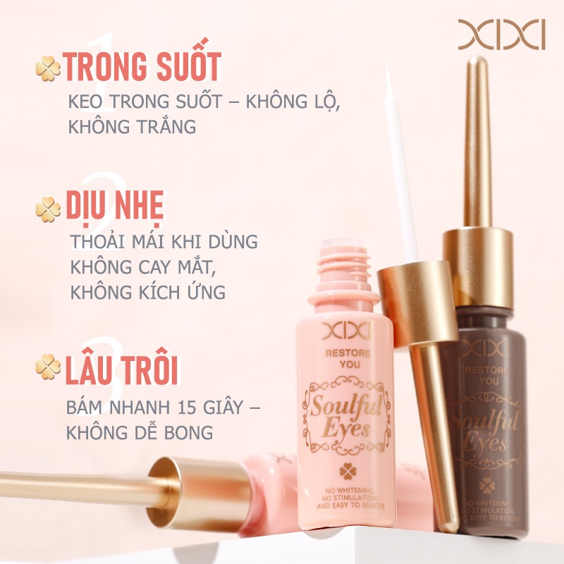Xixi Lông Mi Giả Keo Trong – Khô Nhanh, Lâu Dài, Chắc, Tự Nhiên, Siêu Dính, Không Kích Ứng GJ125