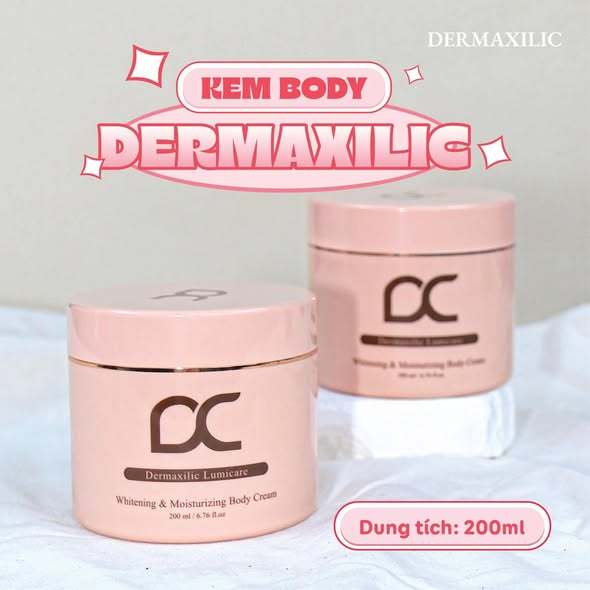 [Deal chất] Kem Body Dưỡng Thể Trắng Cao Cấp Dermaxilic Chính Hãng 200g Tặng -ThyLeeCosmetics