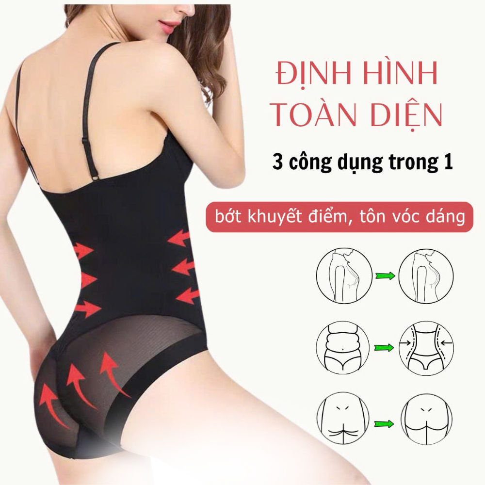 Áo Bodysuit Nữ Định Hình Body Nâng Ngực Siết Eo, Body Suit Nữ Có Mút Ngực Mỏng Nhẹ Thoáng Khí 19624