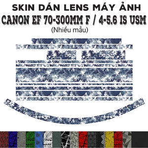 Skin dán Lens Canon EF 70-300mm f/4-5.6 IS USM (Nhiều mẫu) | Decal Film 3M dán bảo vệ ống kính máy ảnh 70-300 mm