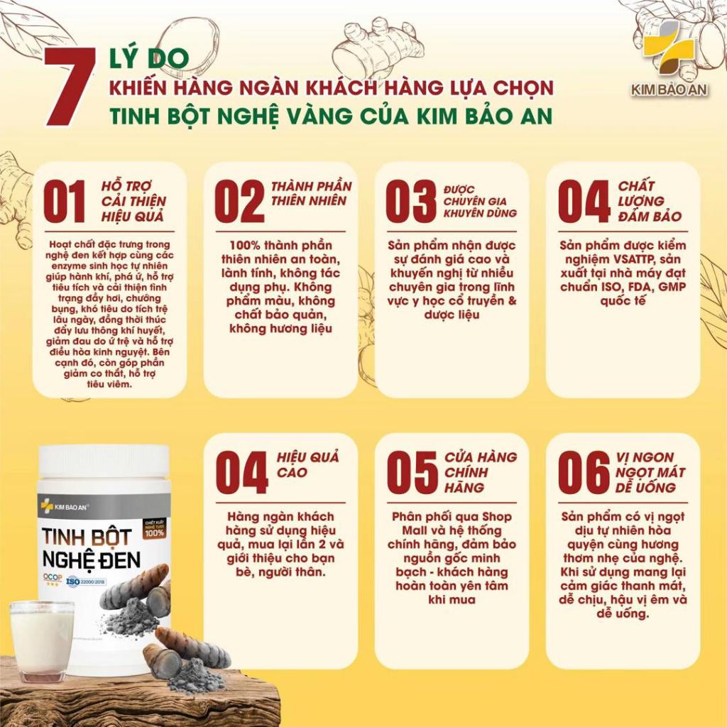Hộp 500gr Tinh Bột Nghệ Đen Được Chiết Xuất Từ 100% Củ Nghệ Tươi Giữ Trọn Dưỡng Chất Tự Nhiên