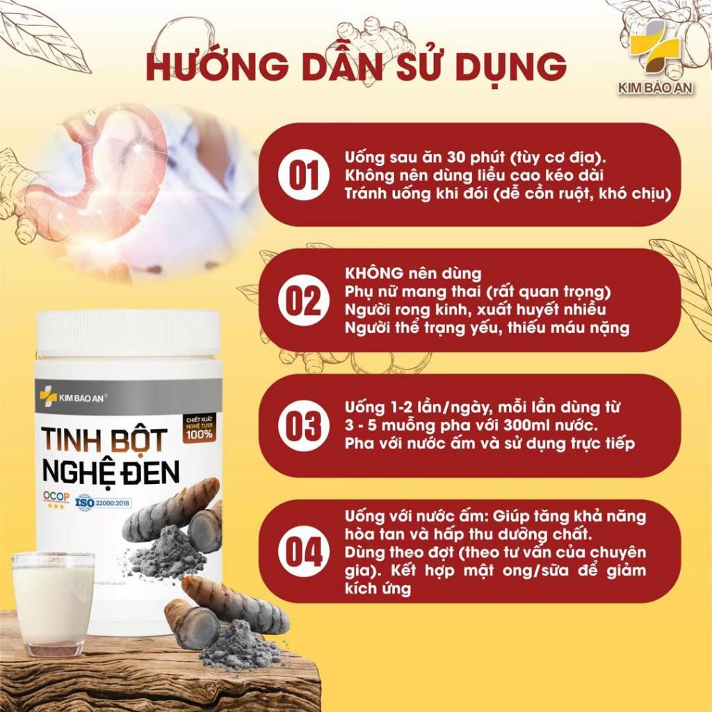 Hộp 500gr Tinh Bột Nghệ Đen Được Chiết Xuất Từ 100% Củ Nghệ Tươi Giữ Trọn Dưỡng Chất Tự Nhiên