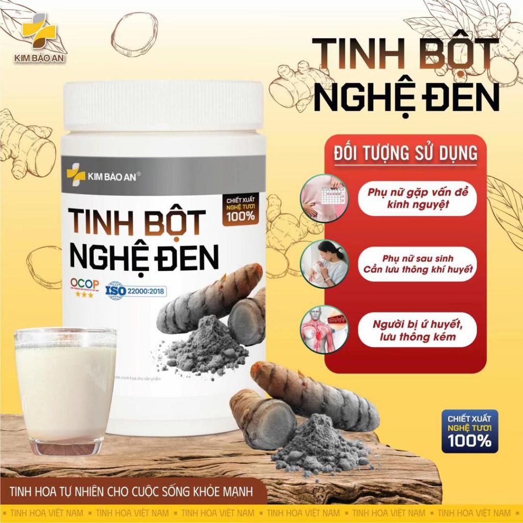 Hộp 500gr Tinh Bột Nghệ Đen Được Chiết Xuất Từ 100% Củ Nghệ Tươi Giữ Trọn Dưỡng Chất Tự Nhiên