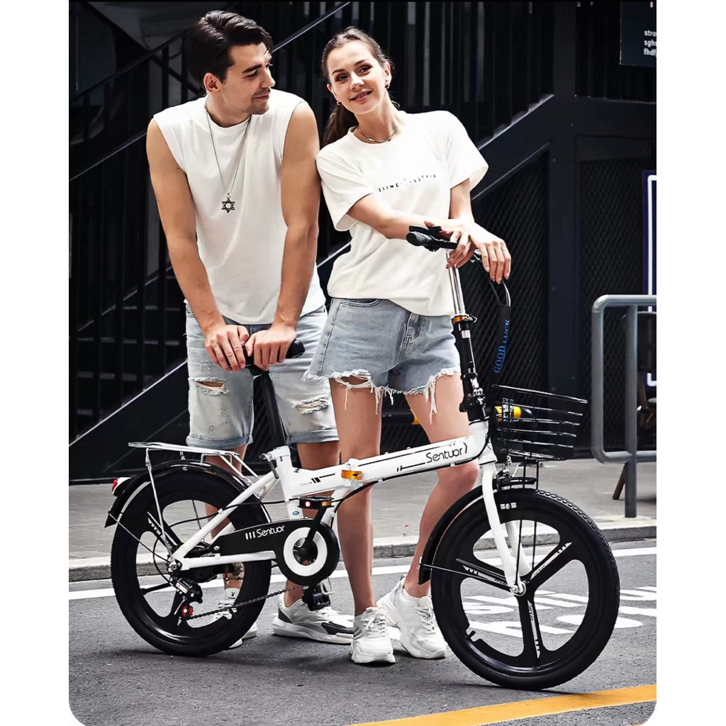 XE ĐẠP GẤP NAM NỮ  SENTUOR BÁNH 20inh MÂM ĐÚC
