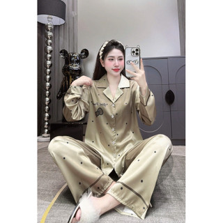 Đồ Bộ Pijama Lụa LaTin Tơ Tằm Thiết Kế Nữ (Có Túi Quần 40kg-60kg)