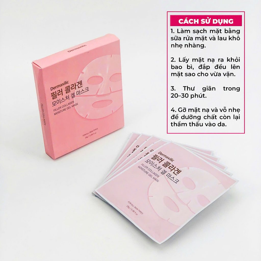 Mặt nạ thạch cấp ẩm và làm đầy collagen Dermaxilic Filler Collagen Moisture Gel Mask -ThyLee