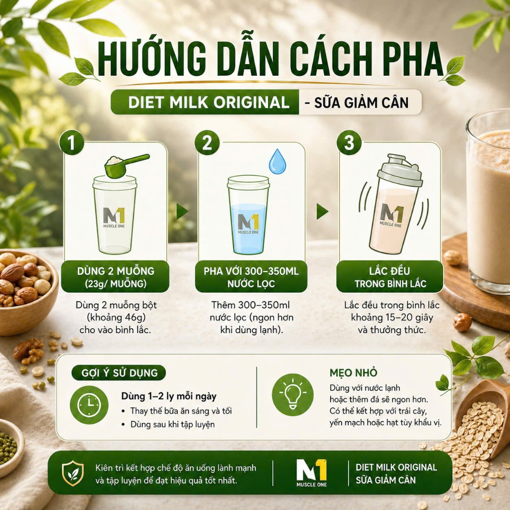 Sữa Diet Meal AFIT Hỗ Trợ Giảm Cân Thay Thế Bữa Ăn Hằng Ngày Chiết Xuất 100% Từ Nguyên Liệu Thực Vật