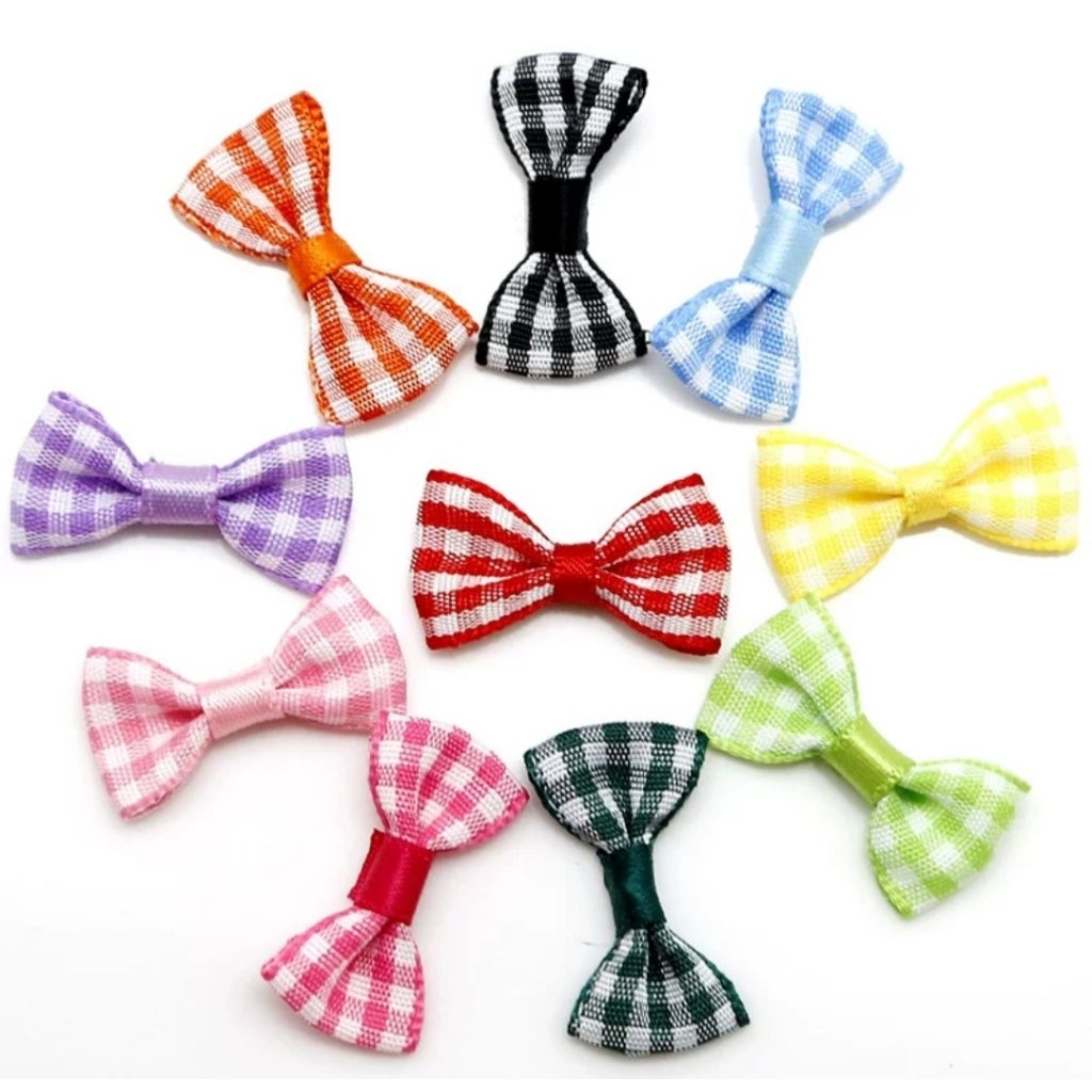 Set 10 nơ mini kích thước 3x1,5cm dùng làm đồ handmade