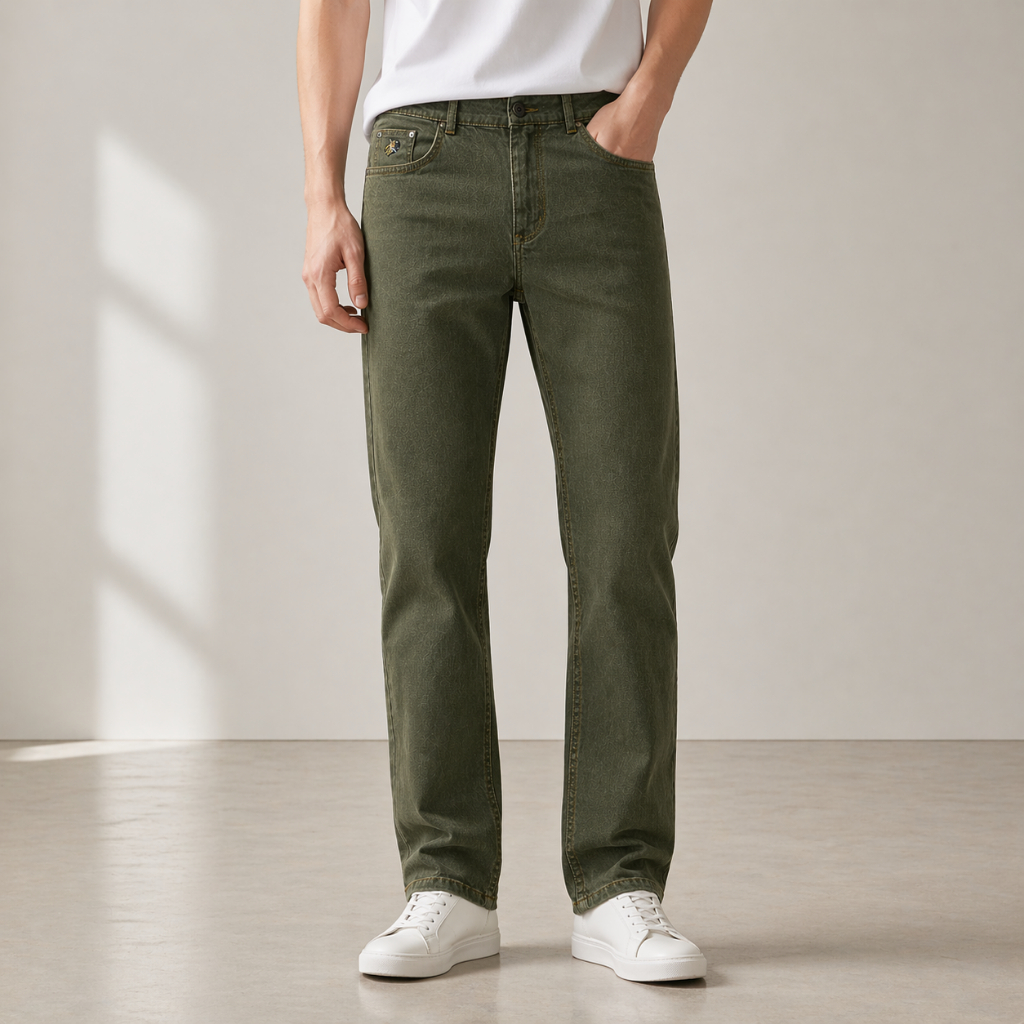 Xanh Rêu Trơn VIP 4 - Quần Kaki Jean Nam Xanh Rêu Trơn Slimfit Holusan Co Giãn Nhẹ Form Đứng Basic Cao Cấp