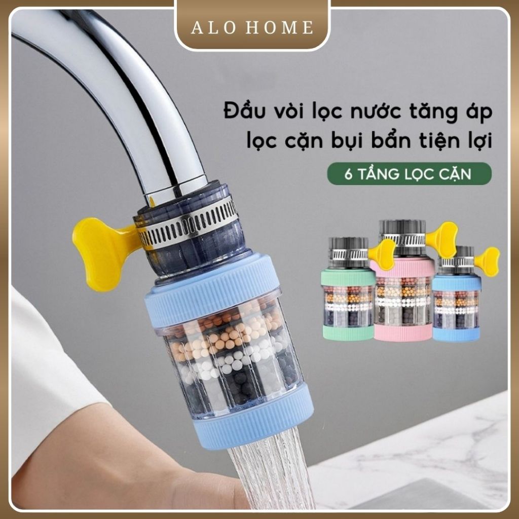 Đầu Vòi Lọc Nước Tăng Áp ALO HOME Gắn Vòi Rửa Bát Lọc Cặn Dùng Gia Đình