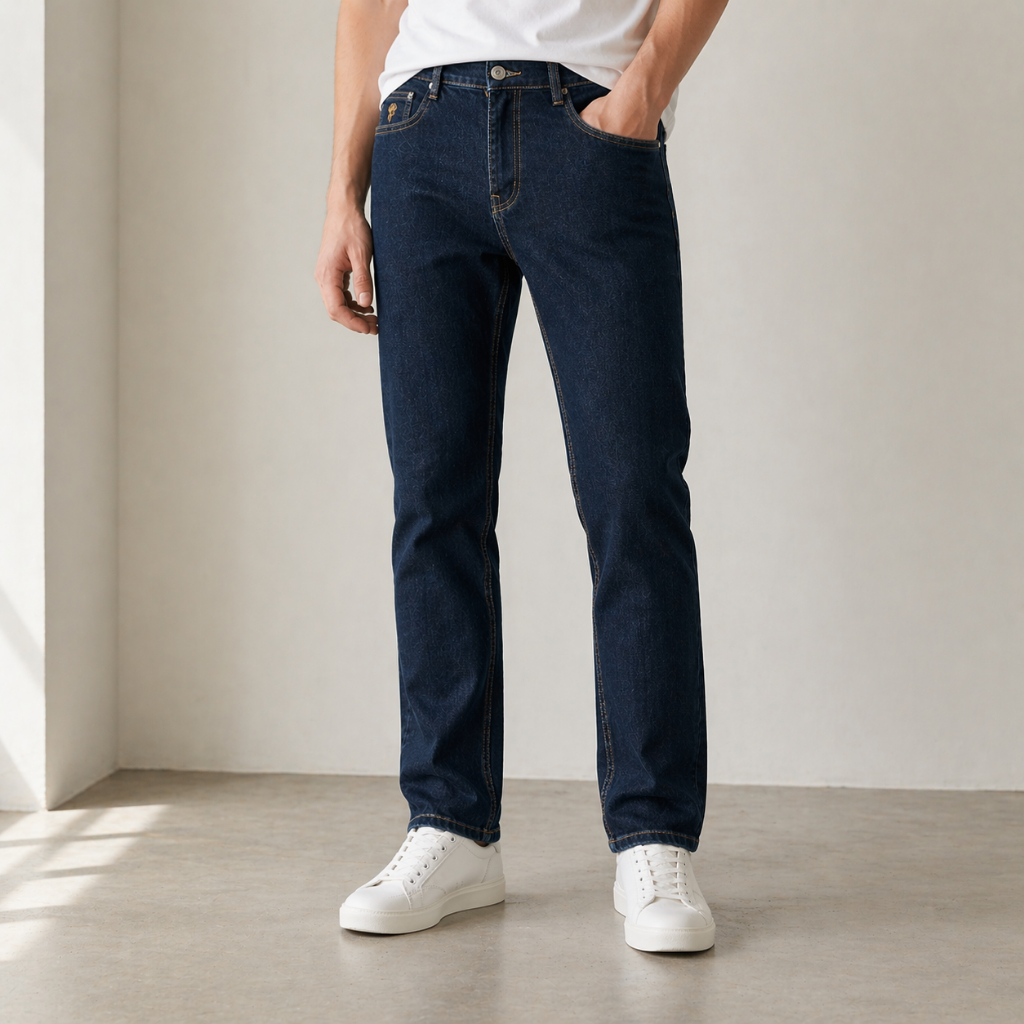 Xanh Đen Trơn VIP 7 - Quần Jean Nam Xanh Đen Trơn Slimfit Holusan Co Giãn Nhẹ Form Đứng Basic Cao Cấp