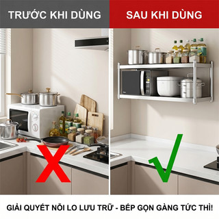 LOADNIX Kệ để đồ nhà bếp Treo Tường 304 INOX Kệ Lò Vi Sóng Treo Tường Chịu lực 200kg
