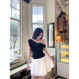 Áo Nữ PAGALL Lệch Vai Form Ôm Nữ Tính GOÛT DE JUN