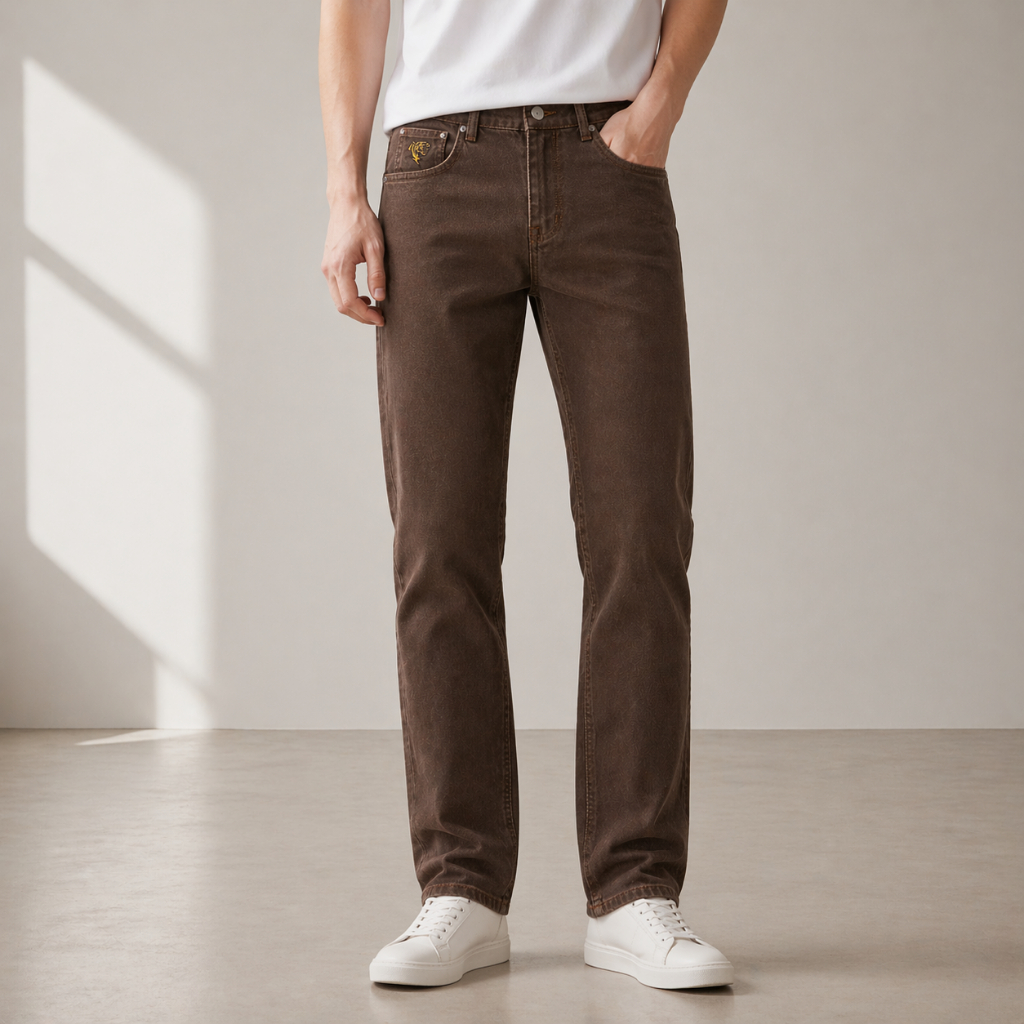 Nâu Càphê VIP 15 - Quần Kaki Jean Nam Nâu Càphê Slimfit Holusan Co Giãn Nhẹ Form Đứng Basic Cao Cấp