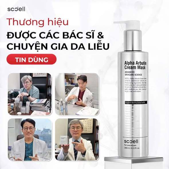 Mặt Nạ Dưỡng Sáng SCCELL Alpha Arbutin Cream Mask - Kết Cấu Dạng Kem, Dễ Tán, Hỗ Trợ Dưỡng Ẩm Và Phục Hồi Da 240ml_Thyle