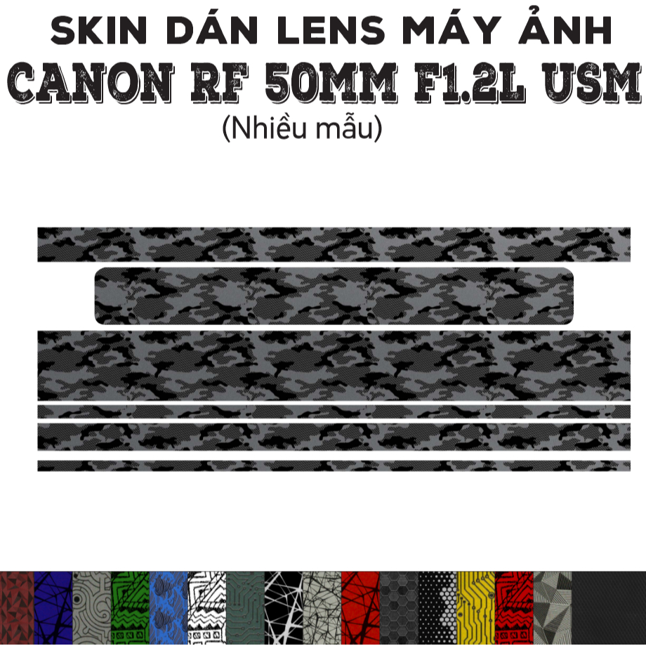 Skin dán Lens Canon RF 50mm f1.2L USM (Nhiều mẫu) | Decal Film 3M dán bảo vệ ống kính máy ảnh 50 mm