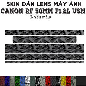 Skin dán Lens Canon RF 50mm f1.2L USM (Nhiều mẫu) | Decal Film 3M dán bảo vệ ống kính máy ảnh 50 mm