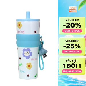 Ly Giữ Nhiệt Cute Có Ống Hút 710ml – Cốc Uống Nước Dễ Thương, Bình Nước Học Sinh, Tumbler Giữ Nhiệt Hot Trend