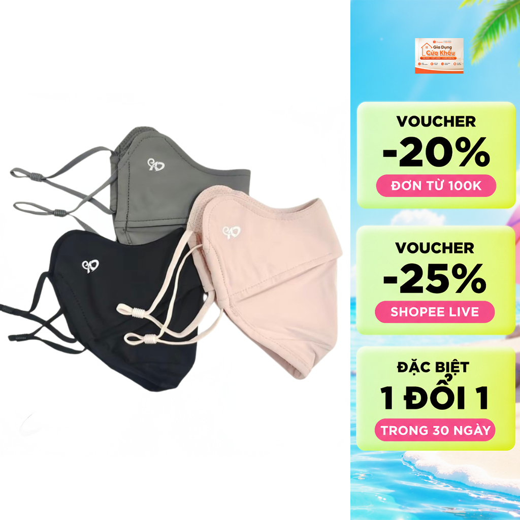 khẩu trang chống bụi mịn .Khẩu trang vải lụa chống nắng, chống tia UV có logo đổi màu, kèm thẻ test UV