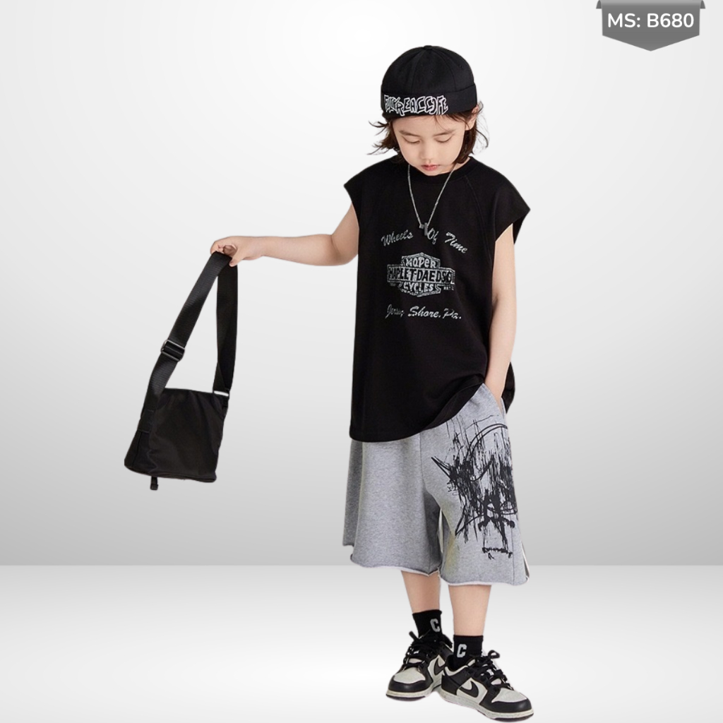 Áo Thun Ngắn Tay Mùa Hè Cho Bé Trai, Bé Gái In Hình Năng Động, Cổ Tròn B609 | JJ Kids Fashion