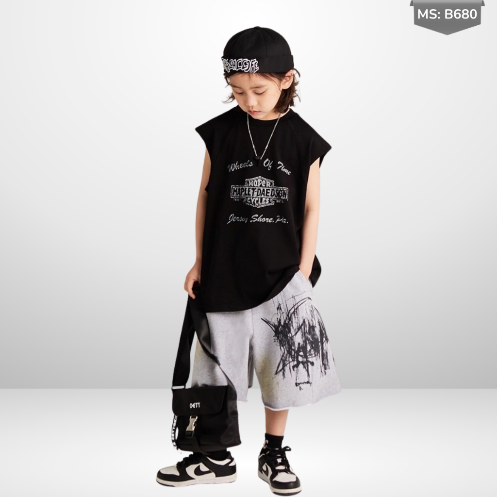 Áo Thun Ngắn Tay Mùa Hè Cho Bé Trai, Bé Gái In Hình Năng Động, Cổ Tròn B609 | JJ Kids Fashion