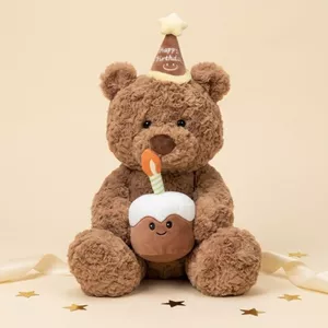 Gấu Bông Sinh Nhật Teddy Ôm Bánh Kem, Đội Mũ Happy Birthday Quà Tặng Sinh Nhật Cho Mọi Lứa Tuổi Dễ Thương