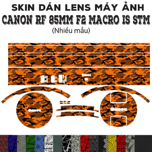 Skin dán Lens Canon RF 85mm f2 Macro IS STM (Nhiều mẫu) | Decal Film 3M dán bảo vệ ống kính máy ảnh 85 mm