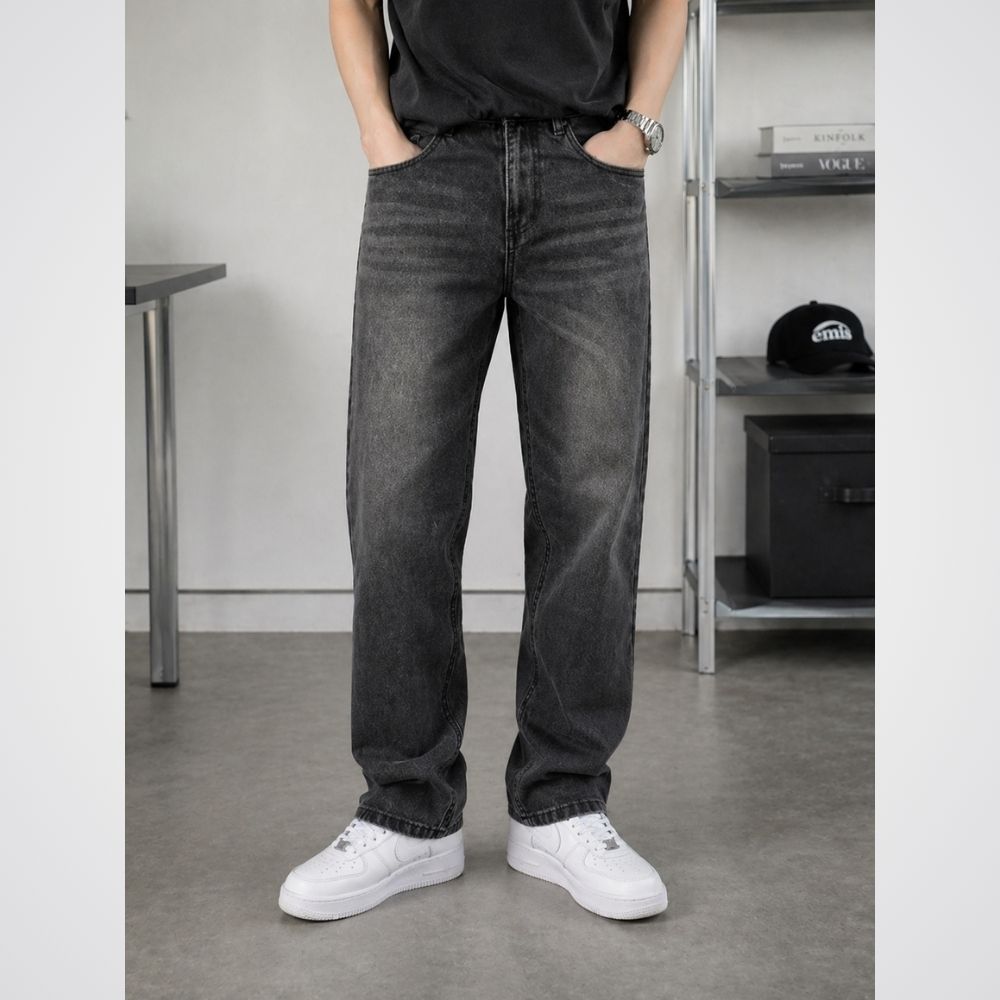 Quần jean nam đen Skinny trơn TM Store form Slim đẹp, Denim Cotton co giãn, Basic dễ phối đồ