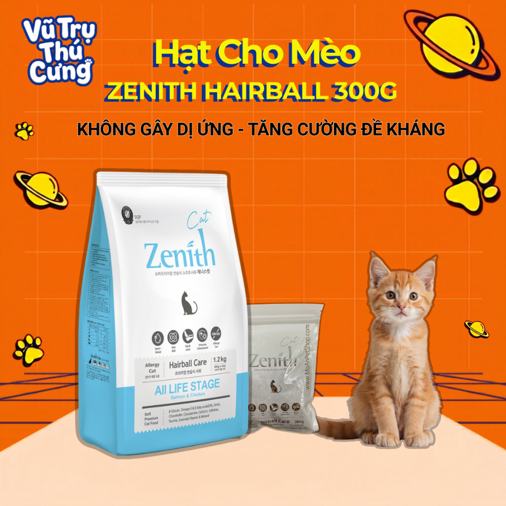 Hạt Mềm Zenith Hairball Tiêu Búi Lông Cho Mèo 300g