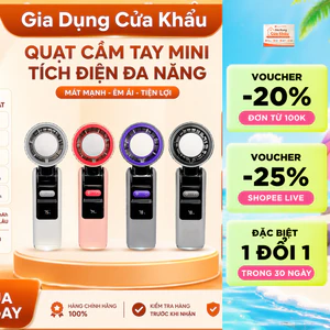 👉 Quạt Cầm Tay Mini Tích Điện Siêu Mát 5 Cấp Độ Gió Màn Hình LED Pin 3000mAh Sạc USB