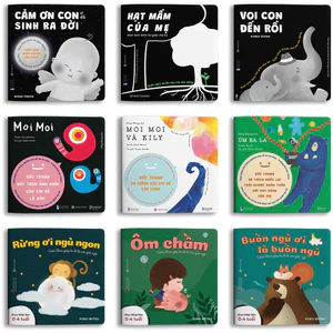 Sách Ehon - Combo 9 cuốn Cảm ơn con Moi moi Buồn ngủ - Cho bé 0 - 2 tuổi