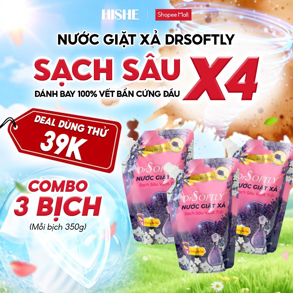 [ Deal dùng thử] Nước giặt xả 5IN1 Drsoftly Hương Diệu Kì, Hương Lavender thơm mát, lưu hương đến 72h