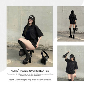 Áo thun Aura✦ For Peace Oversized Tee 100% Cotton Unisex T-shirt
