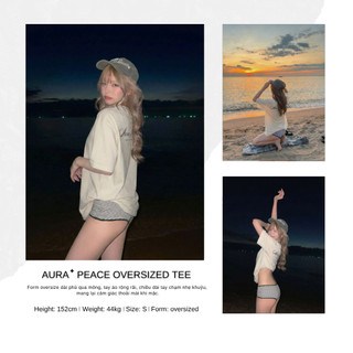 Áo thun Aura✦ For Peace Oversized Tee 100% Cotton Unisex T-shirt