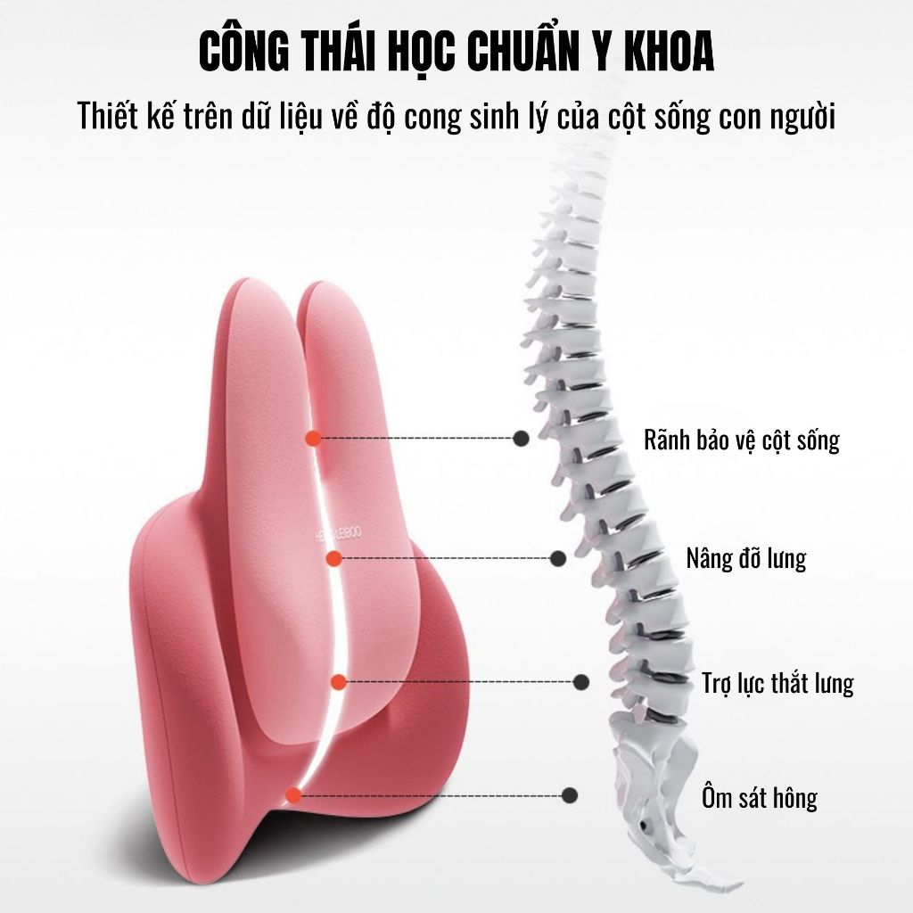 Gối Tựa Đầu & Tựa Lưng Ô Tô HELLO LEIBOO Công Thái Học Tai Thỏ Memory Foam Mềm Mại - ComfyRab