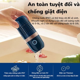 Máy Rửa Rau Củ Mini Cầm Tay | Máy Khử Trùng Ozone | Loại Bỏ Thuốc Trừ Sâu 99.9% | Sạc USB Di Động