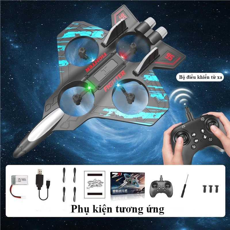 🎁 Món quà mà trẻ em thích🎁Máy bay điều khiển từ xa không dây có đèn LED Dễ dàng sử dụng Drone lơ lửng