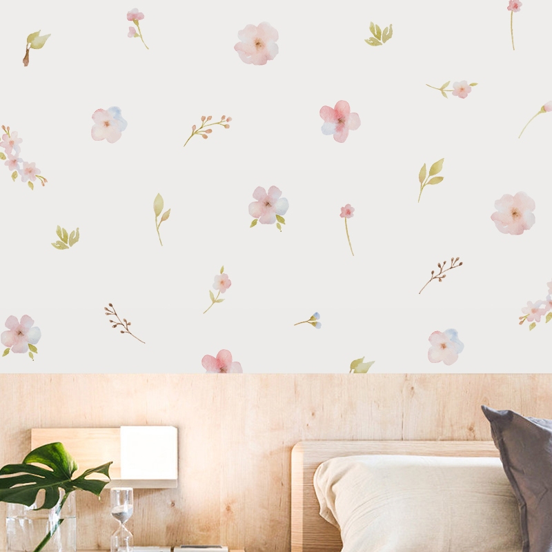 Sticker Decal Dán Tường Mẫu Hoa Nhí 10 Có Keo Sẵn - Trang Trí Cửa Kính - Decor Quán Cafe - Phòng Ngủ